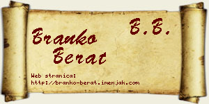 Branko Berat vizit kartica